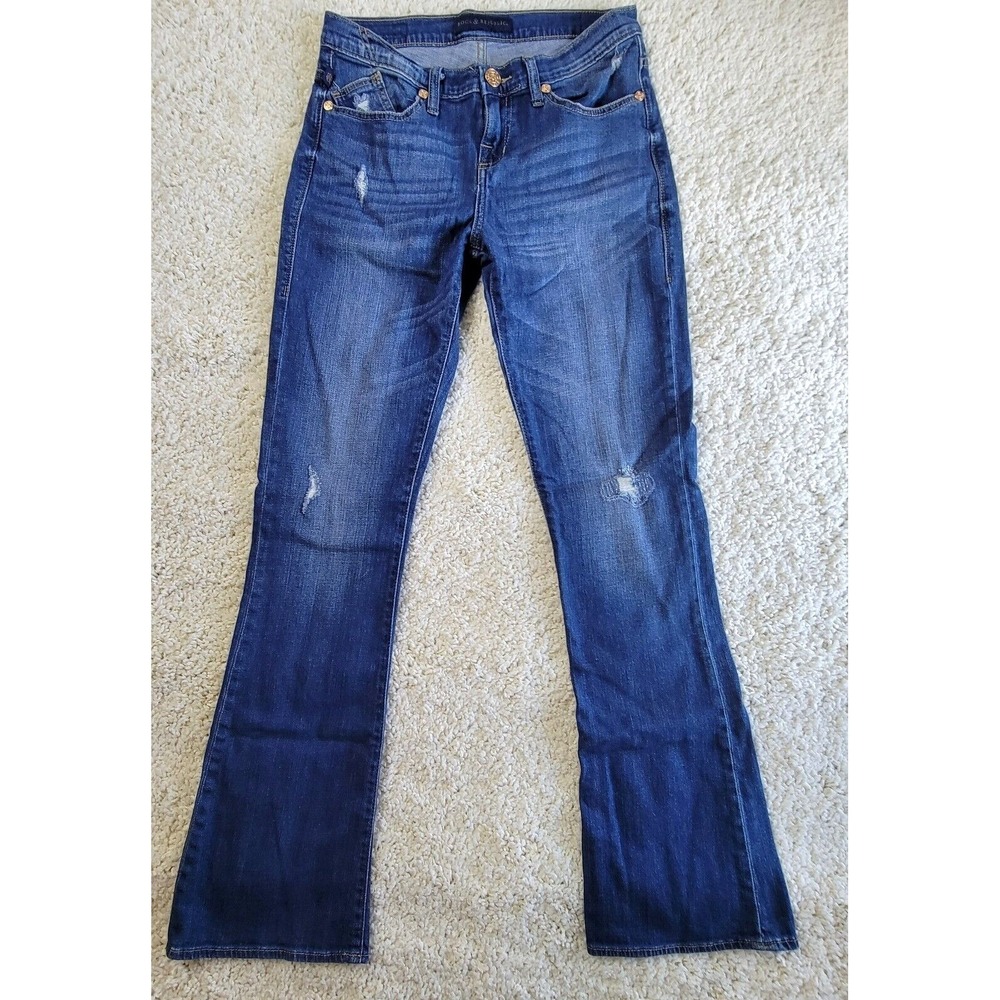 Rock & Republic Women's Jeans 8M Kassandra Distressed Bootcut Denim - Picture 2 of 13